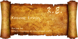 Keszeg Ervin névjegykártya